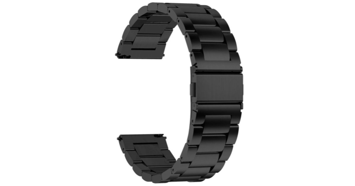 Black stainless steel watch band for smartwatch accessory collections