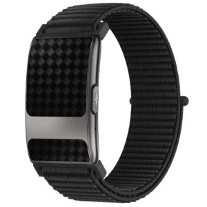 Screen-free fitness bracelet with black woven strap