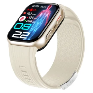 Champagne gold air pump blood pressure smartwatch with detachable cuff